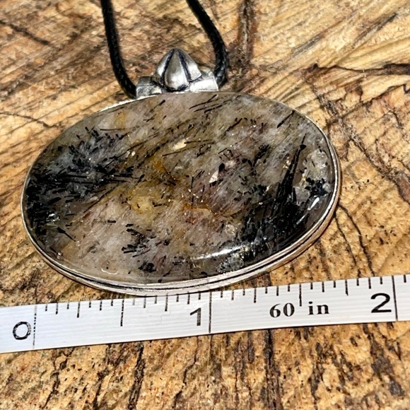 Beautiful Black Rutile Quartz Pendant - Picture 12 of 14